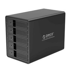 Kiintolevykotelo Orico HDD, 3,5 tuumaa, 5-paikkainen, USB 3.0 tyyppi B hinta ja tiedot | Orico Tietokoneiden lisävarusteet | hobbyhall.fi