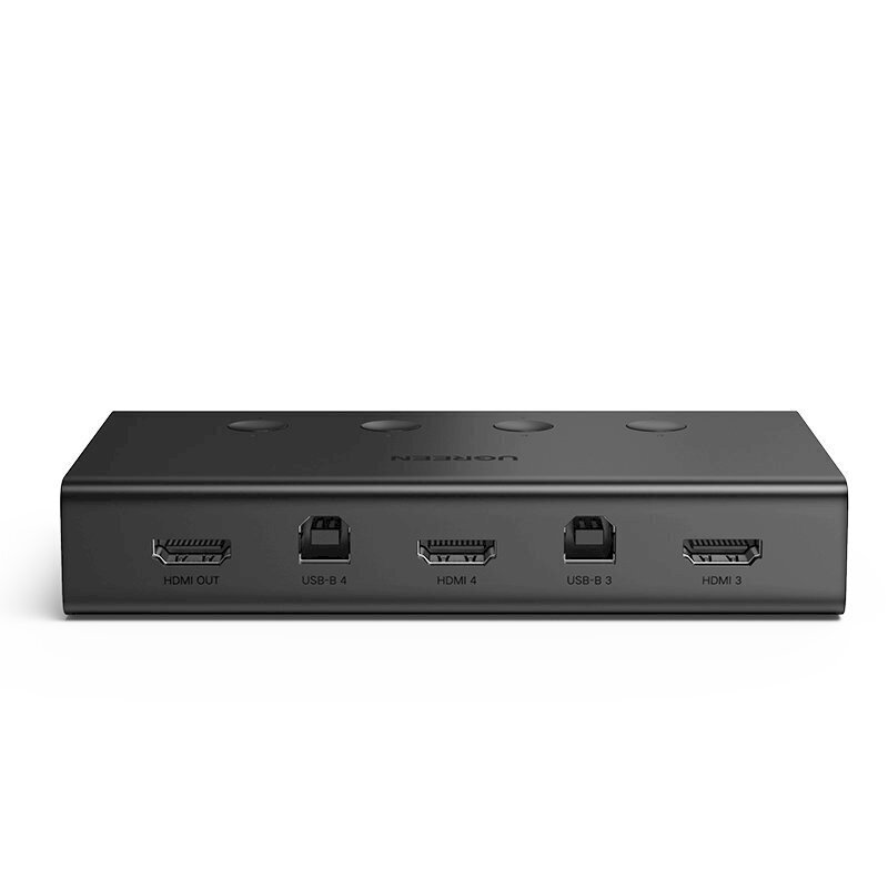 Ugreen KVM (näppäimistön videohiiri) kytkin 4 x 1 HDMI (naarasliitäntä) 4 x USB (naarasliitäntä) 4 x USB Type B (naarasliitäntä) Musta (CM293) hinta ja tiedot | Adapterit | hobbyhall.fi