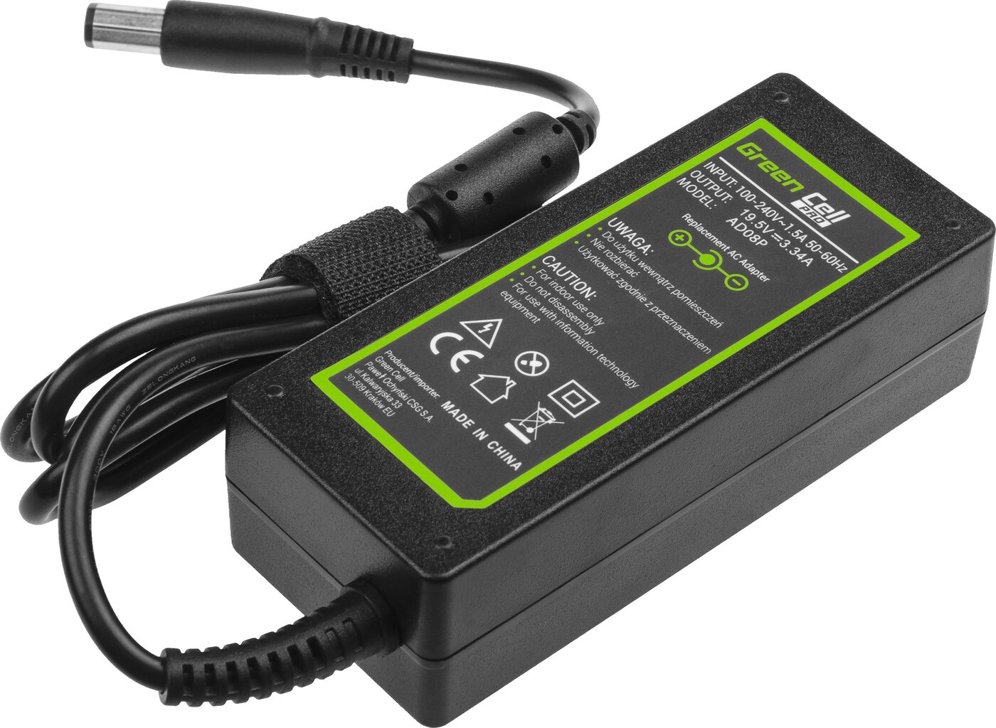 Green Cell 19.5V, 3.34A, 65W hinta ja tiedot | Kannettavien tietokoneiden laturit | hobbyhall.fi