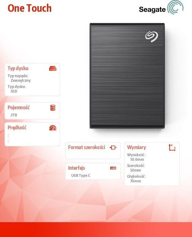 Ulkoinen SSD-levy 2000GB Seagate One Touch STKG2000400 hinta ja tiedot | Kovalevyt | hobbyhall.fi