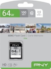 PNY SDXC 64GB hinta ja tiedot | PNY Technologies Europe Puhelimet, älylaitteet ja kamerat | hobbyhall.fi