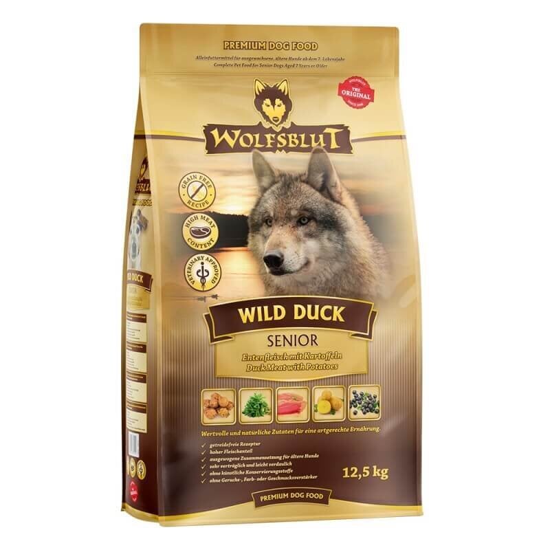 Wolfsblut Wild Duck Senior ankan ja perunoiden kanssa, 12,5 kg hinta ja tiedot | Koiran kuivaruoka | hobbyhall.fi