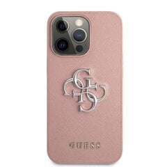 GUHCP13LSA4GSPI Guess PU Saffiano suuri 4G metallilogokotelo iPhone 13 Prolle Pink hinta ja tiedot | Puhelimen kuoret ja kotelot | hobbyhall.fi