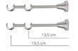 Kaksinkertainen verhotanko metallista 19 mm + 19 mm OLIMP, 300 cm, antiikki. hinta ja tiedot | Verhotangot | hobbyhall.fi