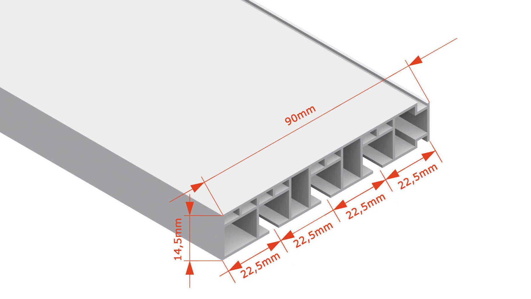 Verhokatto, kaksirivinen PVC tässä koukkuineen, 250 cm. hinta ja tiedot | Verhotangot | hobbyhall.fi