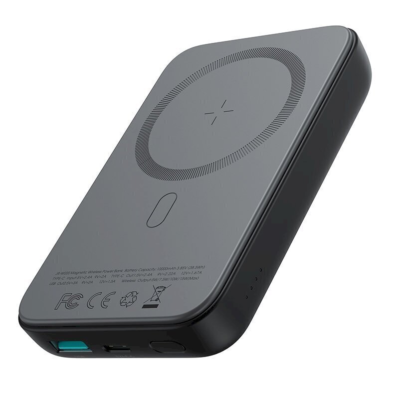 Joyroom-akku 10000mAh 20W Power Delivery Quick Charge Magneettinen langaton Qi-laturi 15W iPhone MagSafe -yhteensopivalle mustalle (JR-W020 Black) hinta ja tiedot | Varavirtalähteet | hobbyhall.fi