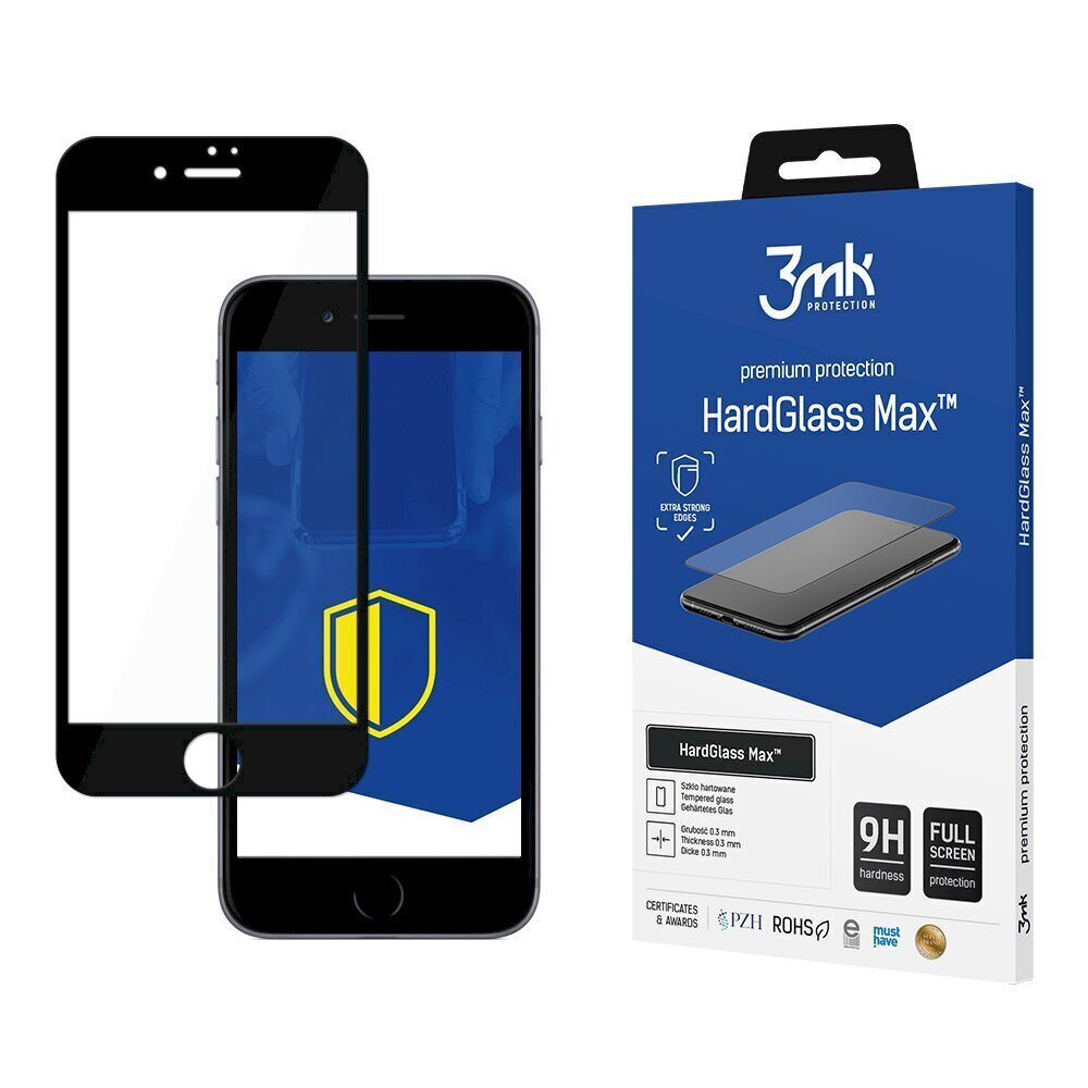 Apple iPhone 7/8 Black 3mk HardGlass Max™ näytönsuoja hinta ja tiedot | Näytönsuojakalvot ja -lasit | hobbyhall.fi