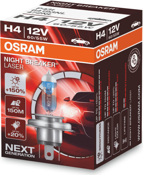 Autopolttimo Osram 64193NL H4 12V 60 / 55W 3900K hinta ja tiedot | Polttimot | hobbyhall.fi