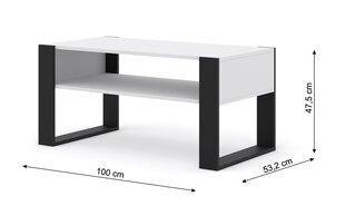 Mondi 100 -sohvapöytä, valkoinen/musta hinta ja tiedot | Sohvapöydät | hobbyhall.fi