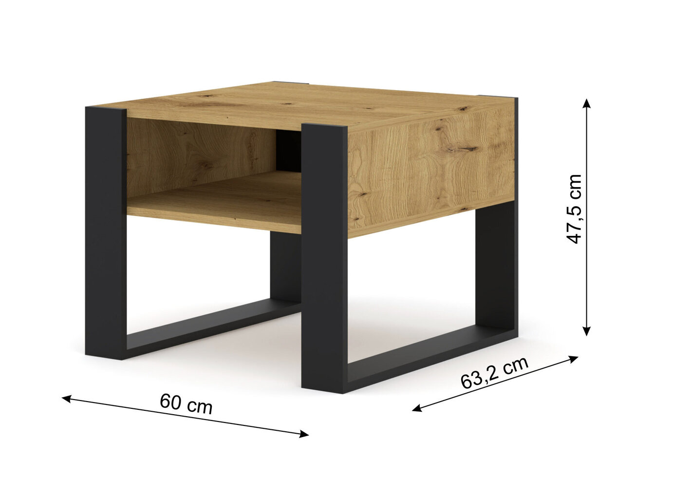 Mondi 60 -sohvapöytä, ruskea / musta hinta ja tiedot | Sohvapöydät | hobbyhall.fi