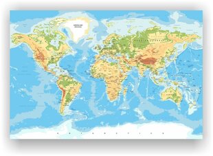 Korkkikuva - Maantieteellinen maailmankartta pinnoilla [Korkkikartta], 100x50 cm. hinta ja tiedot | Taulut | hobbyhall.fi