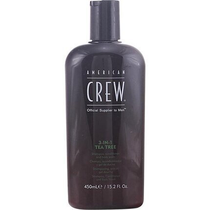 Shampoo, hoitoaine ja suihkugeeli teepuu-uutteella American Crew 3-in-1 Tea Tree 450 ml hinta ja tiedot | Shampoot | hobbyhall.fi