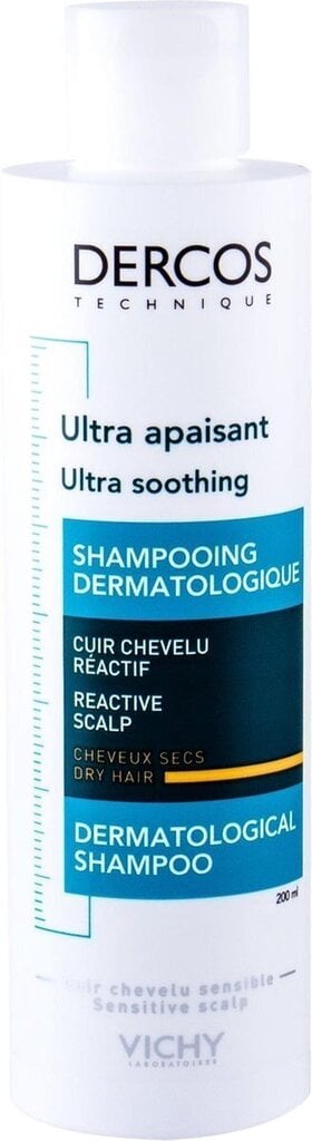 Shampoo Vichy Dercos Ultra Soothing 200 ml hinta ja tiedot | Shampoot | hobbyhall.fi