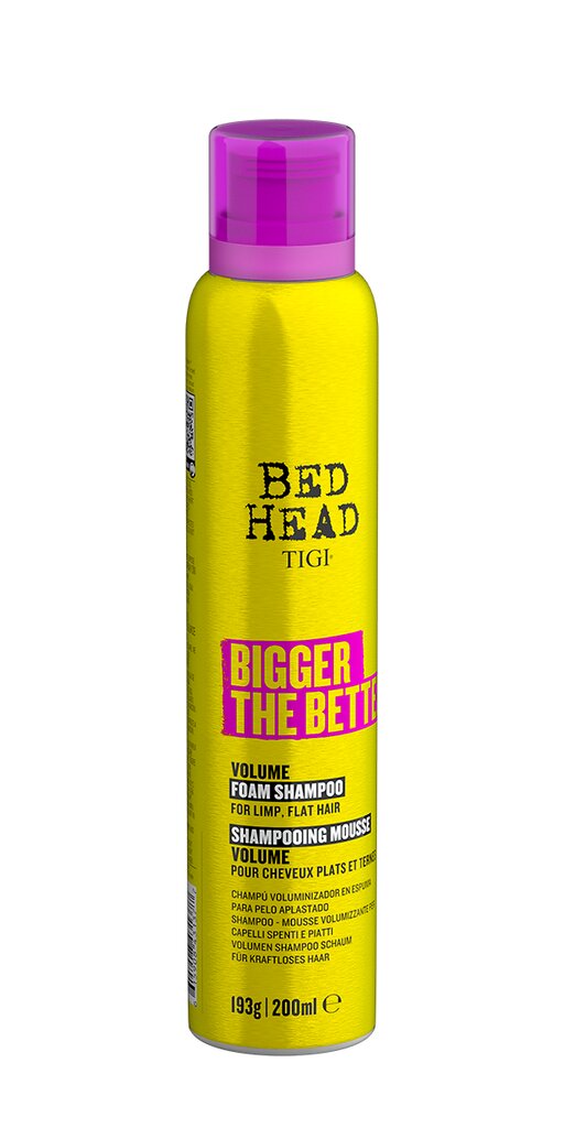 Vaahtoava shampoo, volumetrinen, Tigi Bed Head Bigger The Better 200 ml. hinta ja tiedot | Shampoot | hobbyhall.fi