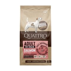 Quattro Small Breed viljaton hypoallergeeninen kuivaruoka pienille aikuisille koirille lohella ja krillillä, 7kg hinta ja tiedot | Quattro Lemmikit | hobbyhall.fi