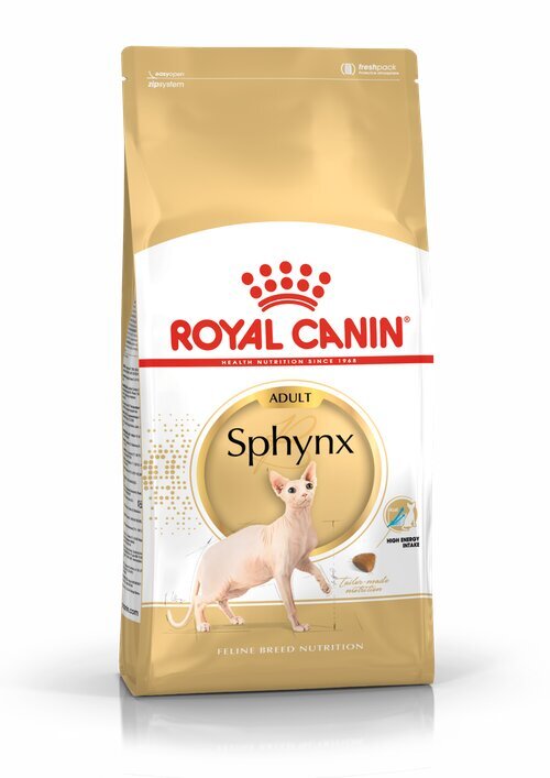Royal Canin Sphynx, aikuisille sfinx rotuisille kissoille, 2 kg hinta ja tiedot | Kissan kuivaruoka | hobbyhall.fi