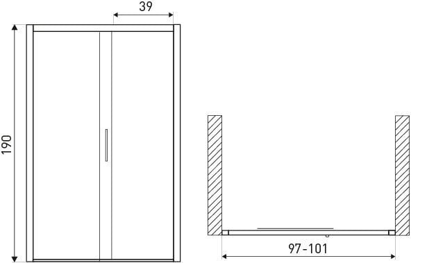 Suihkuovi Kerra Silves DR 100 hinta ja tiedot | Suihkuseinät ja -ovet | hobbyhall.fi