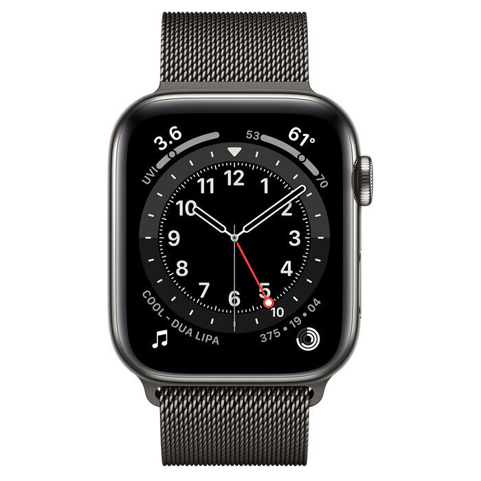 Apple Watch Series 6 (GPS + Cellular LT, 40mm) Graphite Stainless Steel Case with Graphite Milanese Loop hinta ja tiedot | Älykellot | hobbyhall.fi