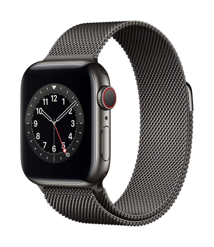 Apple Watch Series 6 (GPS + Cellular LT, 40mm) Graphite Stainless Steel Case with Graphite Milanese Loop hinta ja tiedot | Älykellot | hobbyhall.fi