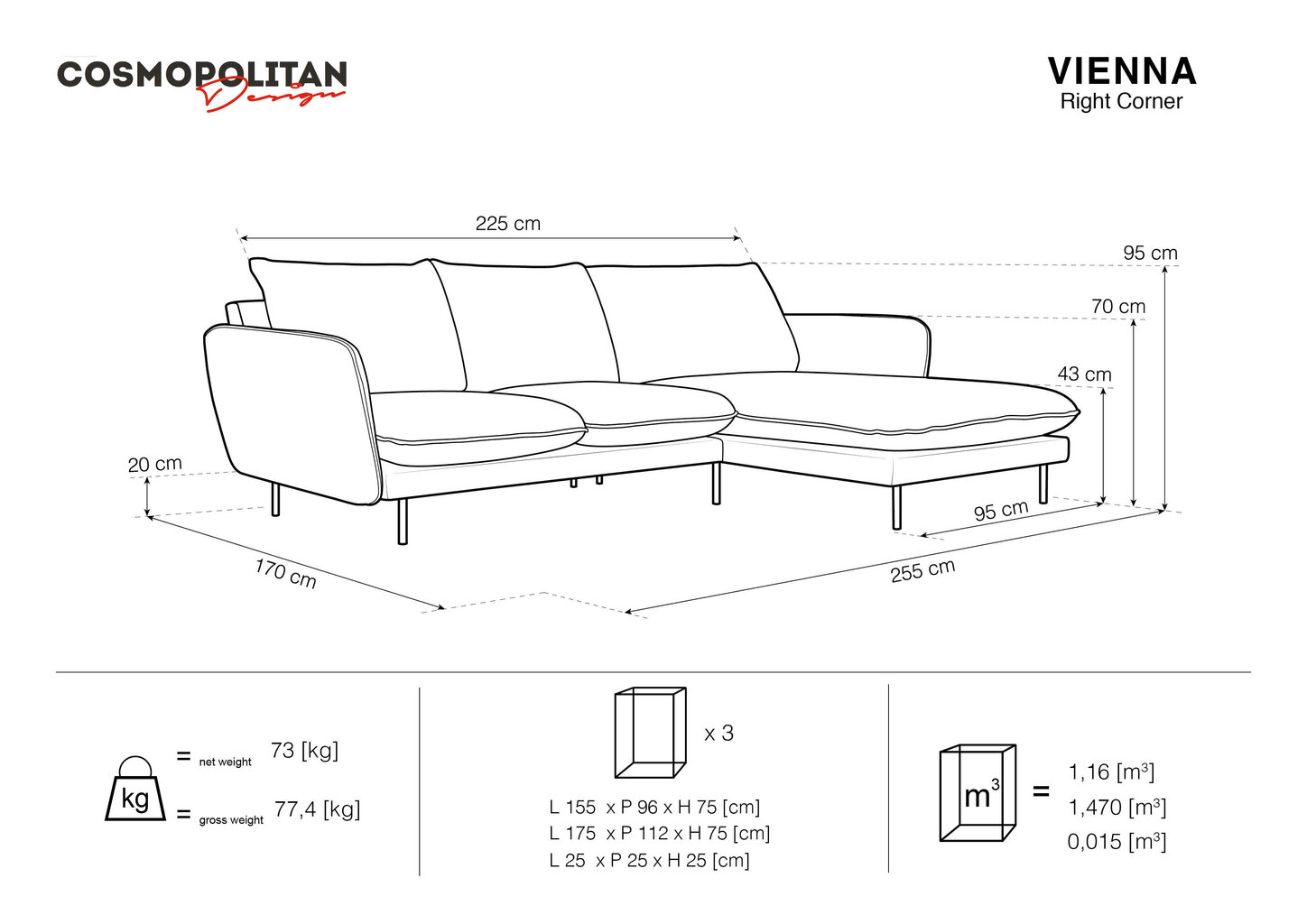 Pehmeä kulmasohva Cosmopolitan Design Vienna, veluuri, tummanvihreä/musta hinta ja tiedot | Kulmasohvat ja divaanisohvat | hobbyhall.fi