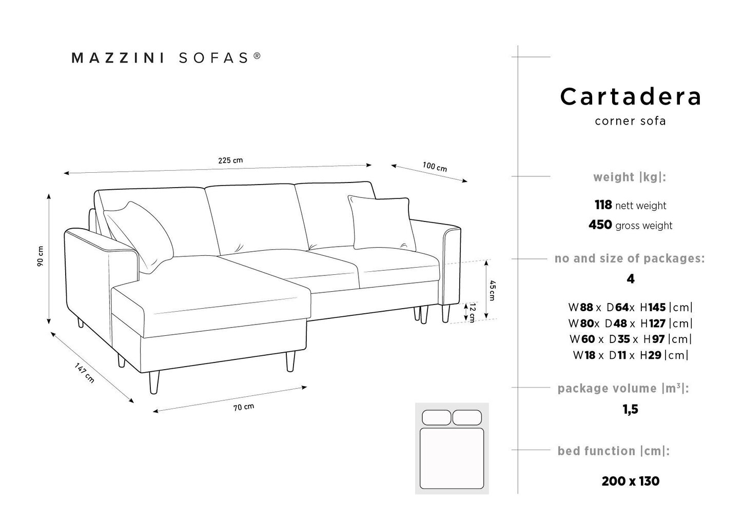 Pehmeä kulmasohva Mazzini Sofas Cartadera, punainen/musta hinta ja tiedot | Kulmasohvat ja divaanisohvat | hobbyhall.fi