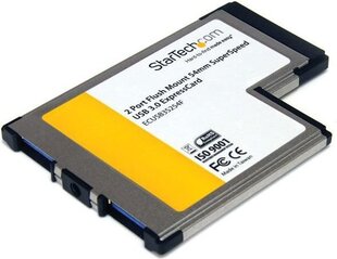 StarTech FLUSH MOUNT EXPRESSCARD USB 3 (ECUSB3S254F) hinta ja tiedot | StarTech Tietokoneen komponentit | hobbyhall.fi