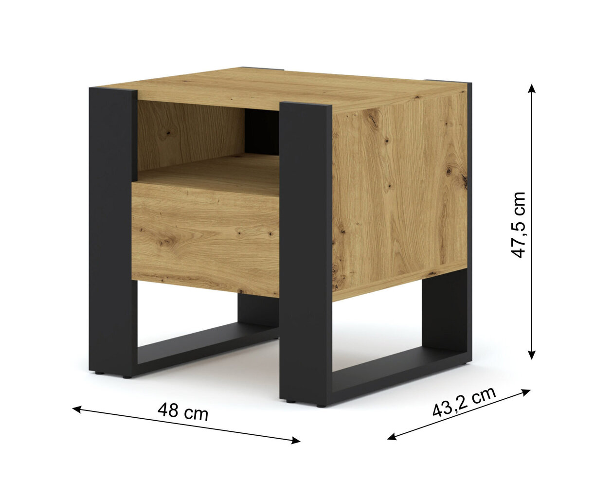 Mondi-yöpöytä, ruskea/musta hinta ja tiedot | Yöpöydät | hobbyhall.fi