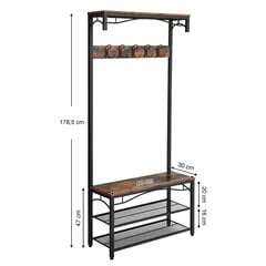 Naulakko HSR45BX, ruskea/musta hinta ja tiedot | Ei ole määritelty Eteiskalusteet | hobbyhall.fi