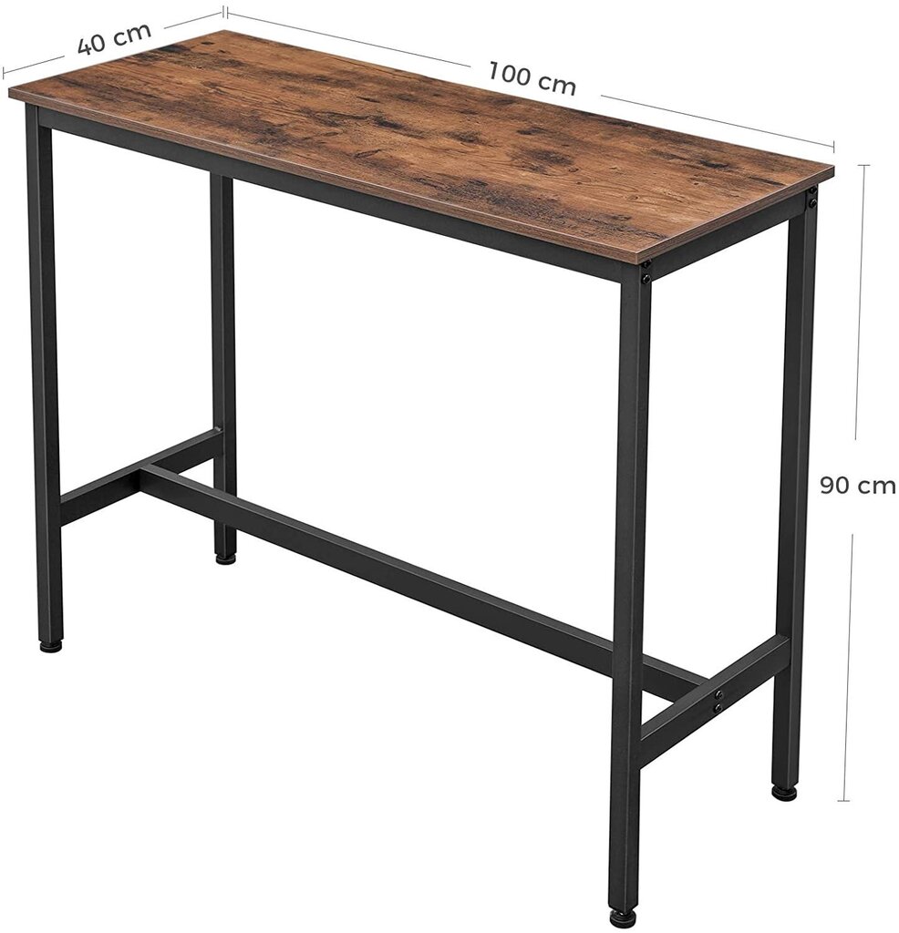 Pöytä LBT10X, ruskea/musta hinta ja tiedot | Sivupöydät | hobbyhall.fi