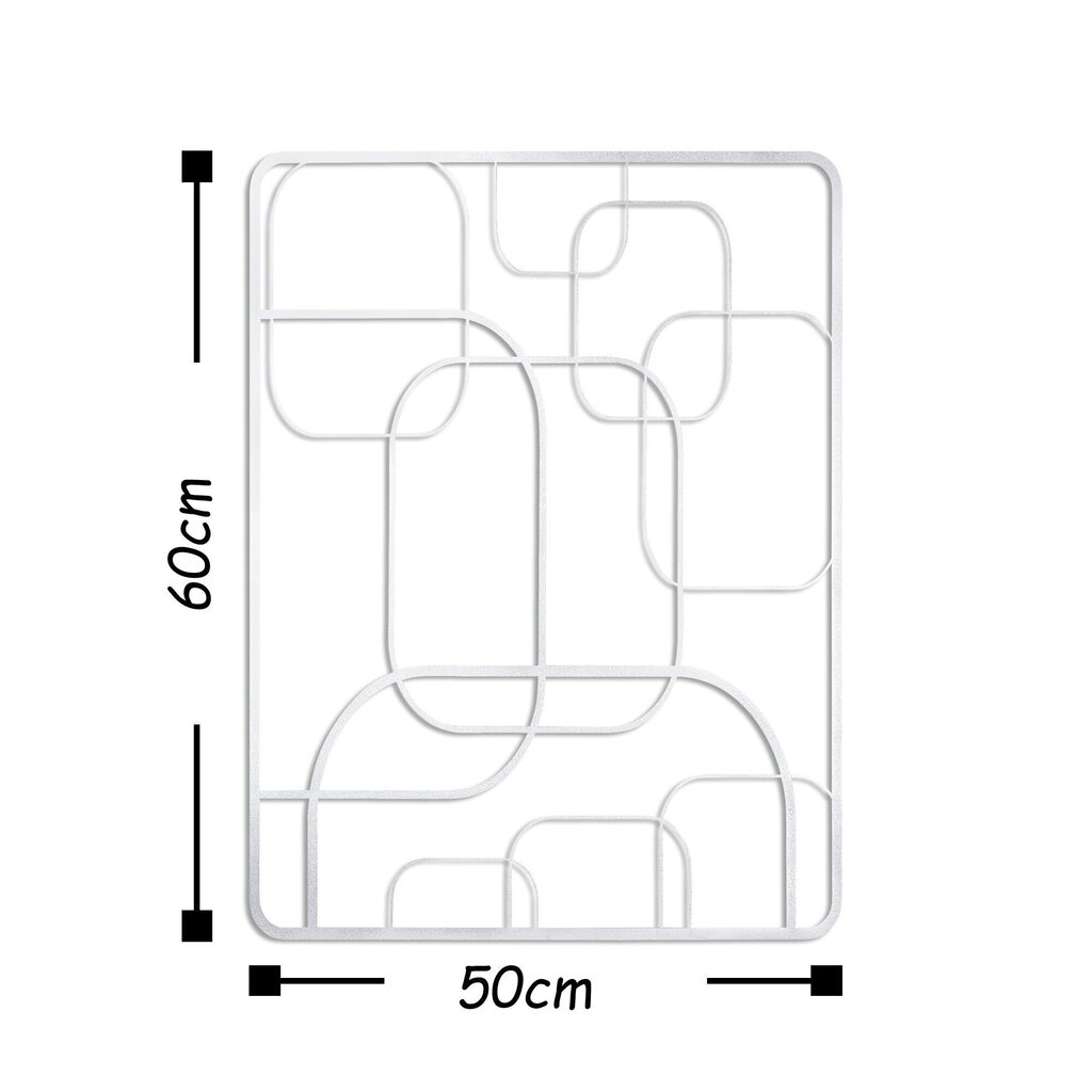 Metallinen seinäkoristelu Moodboard 3 Silver, 50x60 cm hinta ja tiedot | Sisustustuotteet | hobbyhall.fi