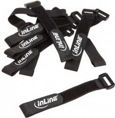 InLine Cable Strips 20x200mm 10 pcs, Black (59945F) hinta ja tiedot | Komponenttien lisätarvikkeet | hobbyhall.fi