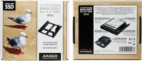 Axago 2x 2,5 "to 3,5" (RHD-225) pidike hinta ja tiedot | Komponenttien lisätarvikkeet | hobbyhall.fi