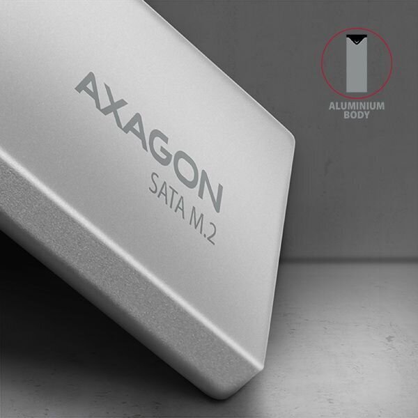 Axagon EEM2-U3C USB-C 3.1 Gen 1 - M.2 SATA SSD 42-80mm, kotelo hinta ja tiedot | Komponenttien lisätarvikkeet | hobbyhall.fi