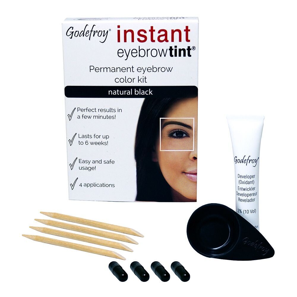 Kulmakarvojen maalaussetti GODEFROY INSTANT EYEBROW TINT, musta hinta ja tiedot | Kulmavärit ja kulmakynät | hobbyhall.fi