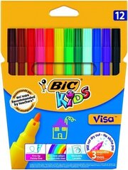 -Värikynät Bic Kids Visa, 12 värin sarja hinta ja tiedot | Bic Koulutarvikkeet | hobbyhall.fi