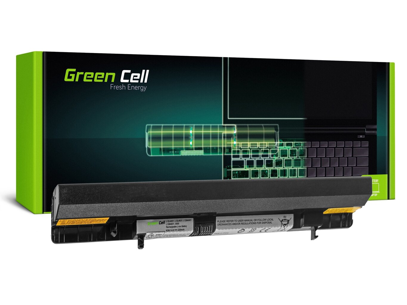 Green Cell Laptop Battery for Lenovo IdeaPad S500 Flex 14 14D 15 15D hinta ja tiedot | Kannettavien tietokoneiden akut | hobbyhall.fi