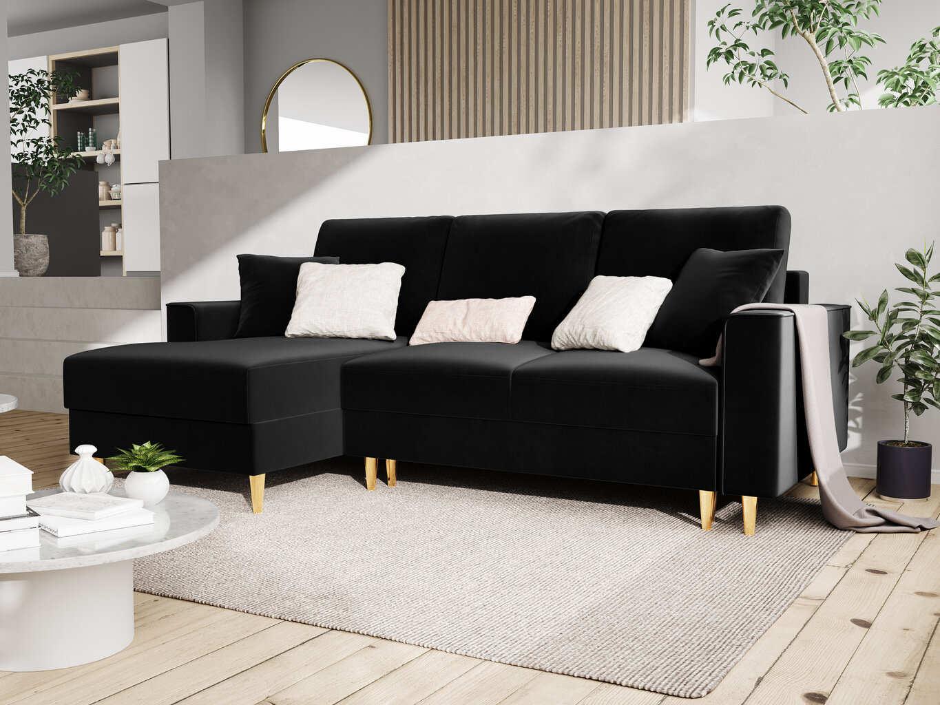 Mazzini Sofas Cartadera Kulmavuodesohva, musta hinta ja tiedot | Kulmasohvat ja divaanisohvat | hobbyhall.fi