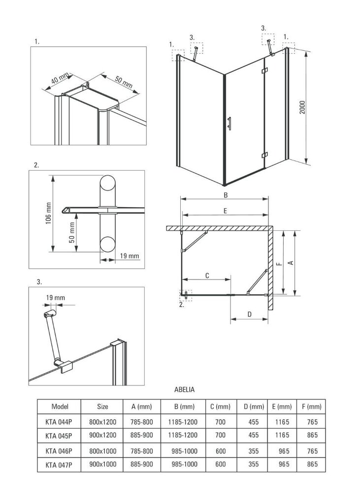 Suihkukaappi Deante Abelia 80, 90x100cm, kromi hinta ja tiedot | Suihkukaapit ja suihkunurkat | hobbyhall.fi