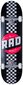 RAD Checker Stripe Skateboard 8", musta hinta ja tiedot | Skeittilaudat | hobbyhall.fi