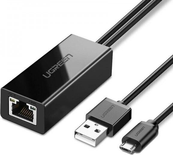 Ugreen ulkoinen verkkosovitin USB 100Mbps Chromecast 1m Cable Black (30985) hinta ja tiedot | Adapterit | hobbyhall.fi