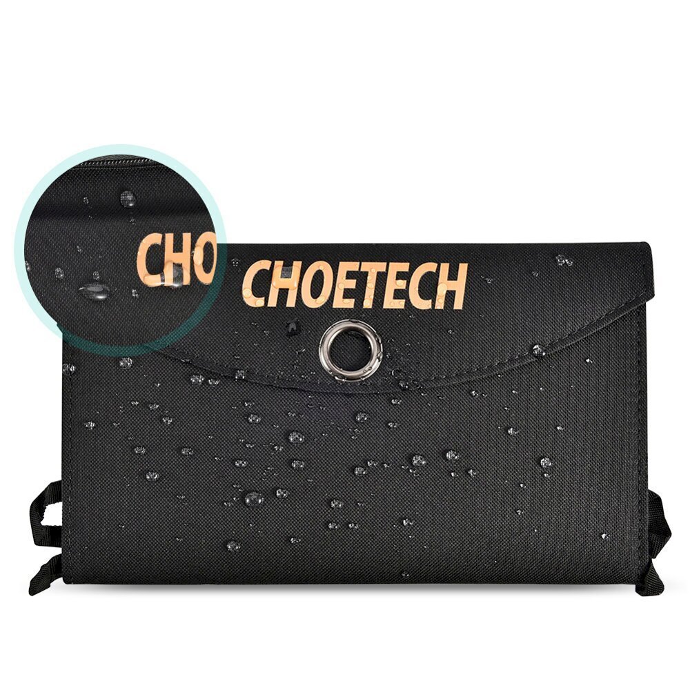 Choetechin taitettava aurinkolaturi 19W 2x USB 2.4A musta (SC001) hinta ja tiedot | Varavirtalähteet | hobbyhall.fi