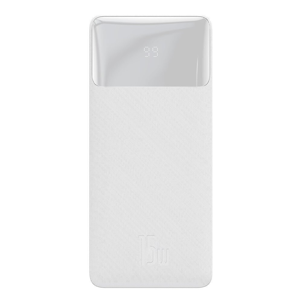 Power Bank Baseus 10000mAh Bipow - 2 x USB +Type-C - 15 W, valkoinen. hinta ja tiedot | Varavirtalähteet | hobbyhall.fi