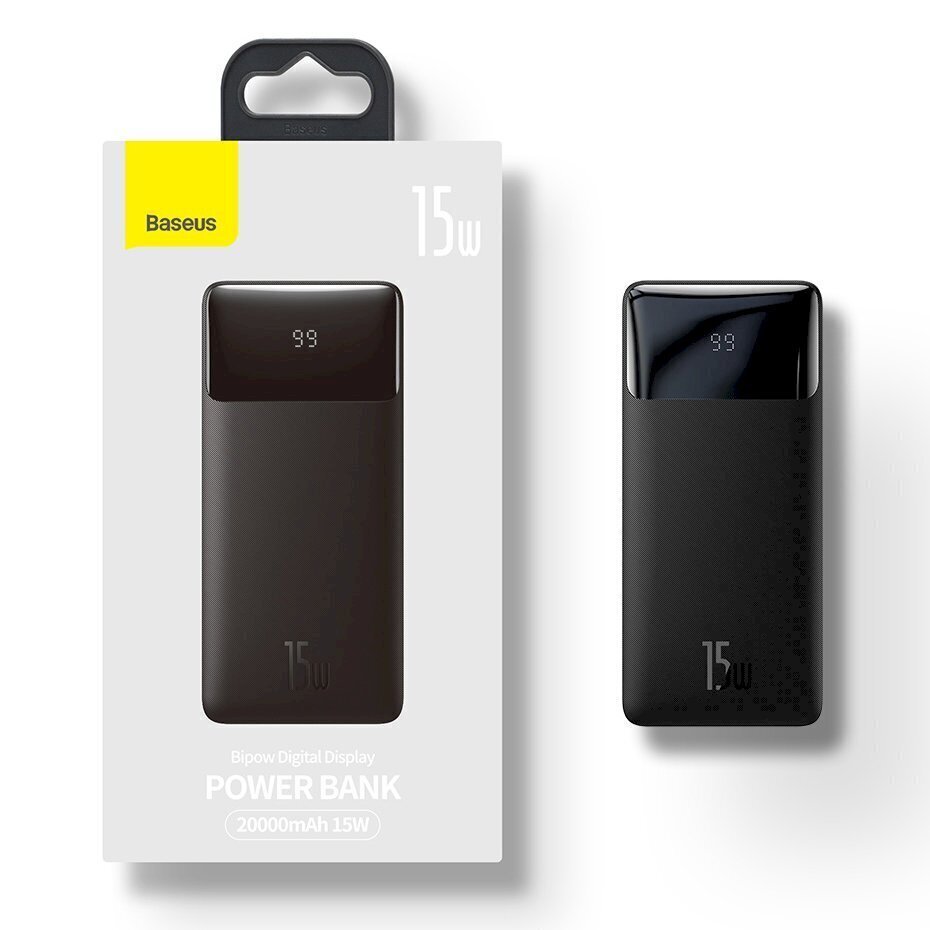 Power Bank Baseus 10000mAh Bipow - 2 x USB +Type-C - 15 W, valkoinen. hinta ja tiedot | Varavirtalähteet | hobbyhall.fi