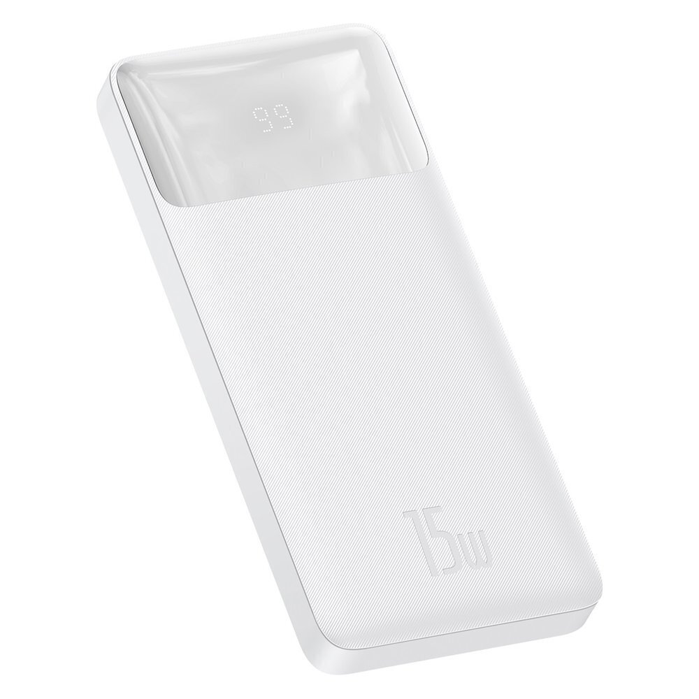 Power Bank Baseus 10000mAh Bipow - 2 x USB +Type-C - 15 W, valkoinen. hinta ja tiedot | Varavirtalähteet | hobbyhall.fi