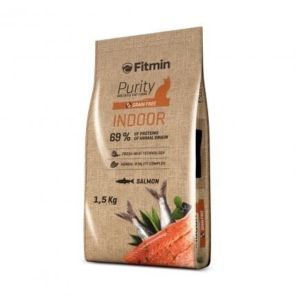 Fitmin Purity Indoor aikuisille kotikissoille kalan kanssa, 1,5 kg hinta ja tiedot | Kissan kuivaruoka | hobbyhall.fi