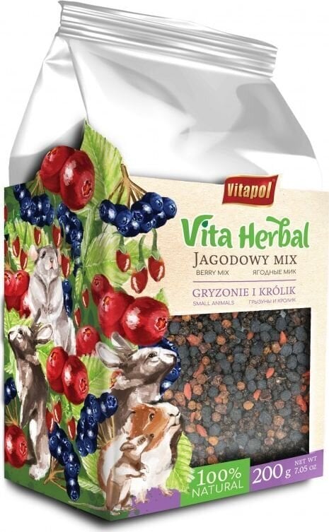 Ruoka jyrsijöille Vitapol Vita Herbal, 200 g hinta ja tiedot | Pieneläinten ruoat | hobbyhall.fi