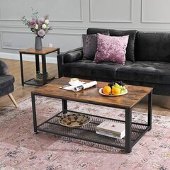 Sohvapöytä LCT61X, ruskea/musta hinta ja tiedot | Sohvapöydät | hobbyhall.fi