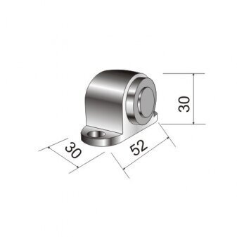 Ruuvikiinnitteinen ovituki, d-30x52x30mm, Aspromattahopea, Aspro. hinta ja tiedot | Oven saranat ja lisävarusteet | hobbyhall.fi