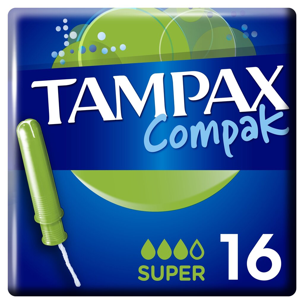 Tamponit TAMPAX Compak Super, 16 kpl hinta ja tiedot | Tamponit ja terveyssiteet | hobbyhall.fi