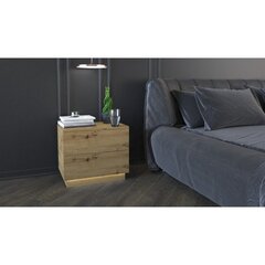 Yöpöytä LED-valolla Sela S2, ruskea hinta ja tiedot | Yöpöydät | hobbyhall.fi